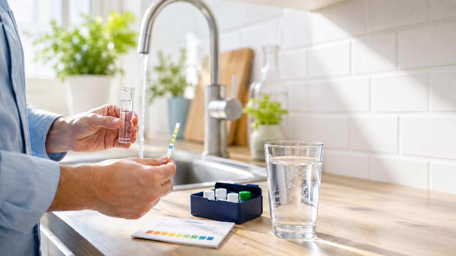 Wassertest in der Küche